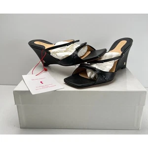 Rouje Women's Eve Strapped Platform Leather Mules Black Size 37 NIB #012S - Picture 1 of 8