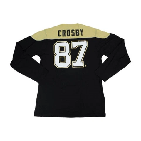 Sidney Crosby Penguins Reebok NHL Black/Gold Shootout Long Sleeve T-Shirt Cover
