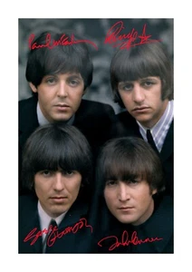 The Beatles 16 A4 reproduction autograph poster with choice of frame