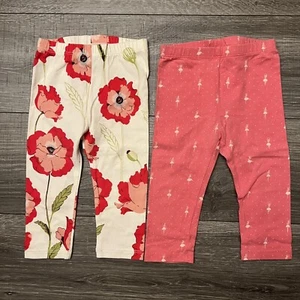 Baby Gap Girls Printed Leggings Pants Sz 12 18M Pink Ballet Ivory Floral - Picture 1 of 8