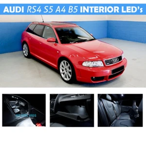 WEISSE LED AUDI S4 RS4 B5 Avant Kombi 13-TEILIGES INNENRAUMKARTE FUSSRAUM BELEUCHTUNGSSET - Bild 1 von 2