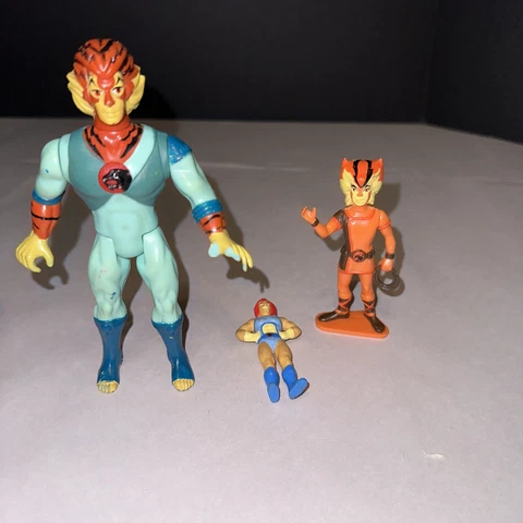 Vintage 1985 LJN ThunderCats Battle-Matic Tygra and WilyKat Figures No Whip Cover