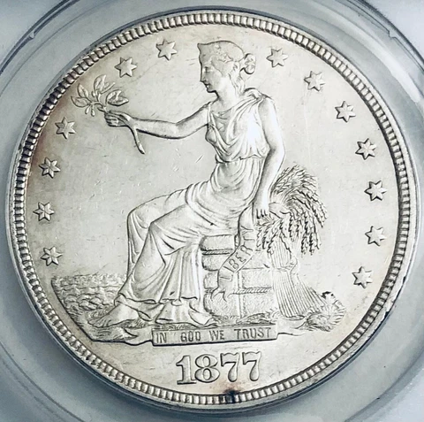 1877-P Trade Dollar ANACS AU-58 Details Cover
