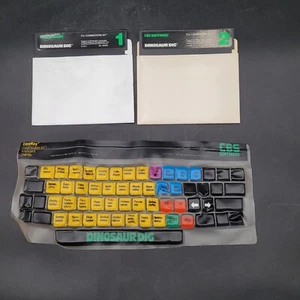 Vintage Gaming "Dinosaur Dig" Commodore 64, 5.25" Floppy Disk w/Keyboard Overlay - Picture 1 of 8