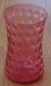 Beautiful Vintage Inverted Thumbprint Cranberry Glass Vase – GDC – CHIP –COLLECT - Picture 1 of 5