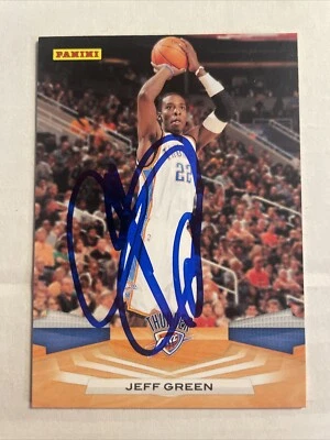 2009 Panini Jeff Green Autographed Card Oklahoma City Thunder #230 CB1510 - Image 1 of 2