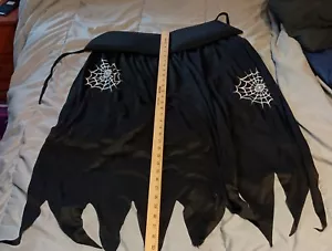 33" Child's Black SPIDER WEB Cape Superhero, Costume Ships Free Wrapped - Picture 1 of 5