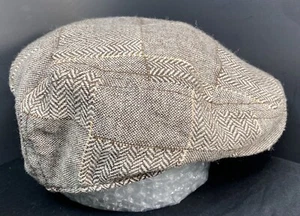 CREMIEUX Cabbie Newsboy Golf Flat Cap LOGO 38 Lining S/M Brown Tweed - Picture 1 of 10