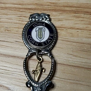 Vintage Iowa Souvenir Spoon – Corn & Hawkeye State, Okoboji Design 4.4" - Picture 1 of 5