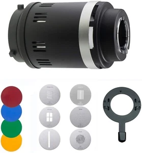 Conical Snoot Bowens Mount Studio Lighting Accessory 4 Color Gels 6 Gobos - Picture 1 of 23