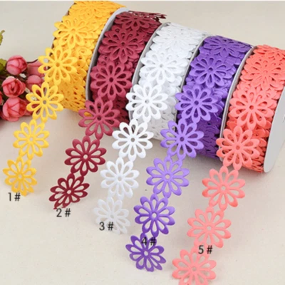 20 Yard 3.8cm Wide Sunflower Shape Ribbon DIY Hollow Edge Dress Accessory Trim - Image 1 of 4