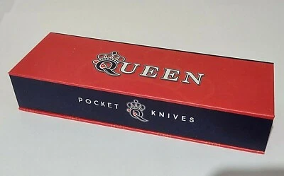 NAVAJA DE BOLSILLO DE CAZA CORTADORA DE CIGARROS GRANDE REINA CON VITRINA ¡ROJA ANTIGUA!!! Foto 1 de 4