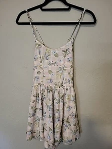 Urban Outfitters Juniors Mattie Blue Floral Mesh Halter Back Romper Small - Picture 1 of 5
