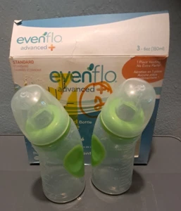 EVENFLO Biberones 6 OZ Paquete de 2 Anti Cólicos 1M+ CAJA ABIERTA UG18 - Imagen 1 de 2