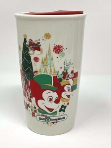 NEW Walt Disney World Parks Starbucks HOLIDAY Ceramic Travel Tumbler 12 oz. - Picture 1 of 12