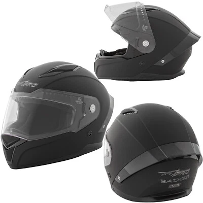 Casco Integrale Moto Scooter Visierino Anti Graffio Touring Nero Opaco