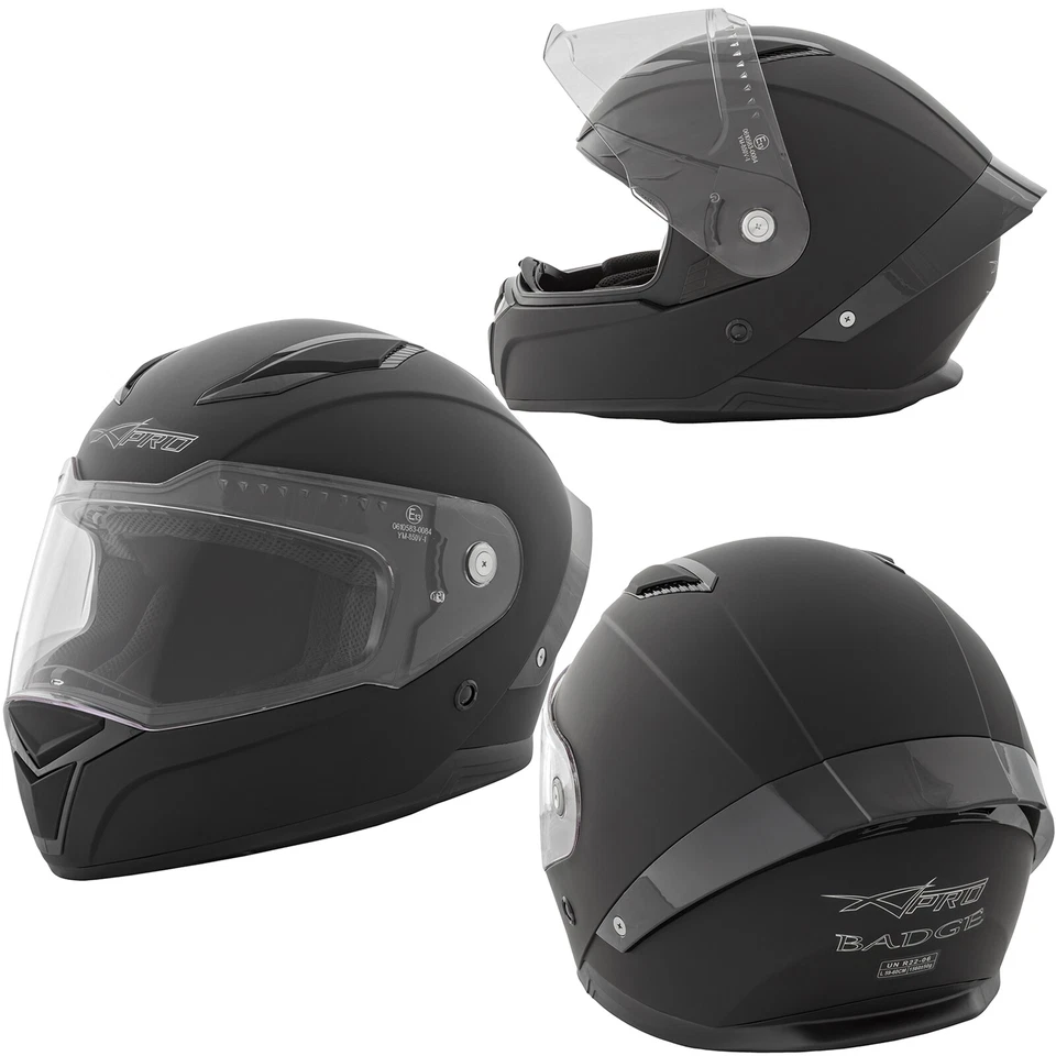 Casco Integrale Moto Scooter Visierino Anti Graffio Touring Nero Opaco