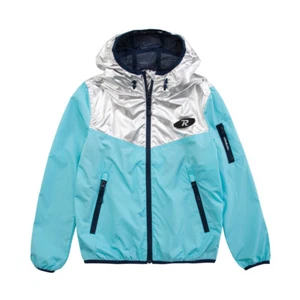 Rokka&Rolla Girls' Hooded Lightweight Water Resistant Zip-Up Windbreaker Jacket - Picture 1 of 43