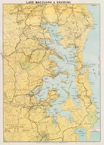 Lake Macquarie Wall Map 1935 - Picture 1 of 1
