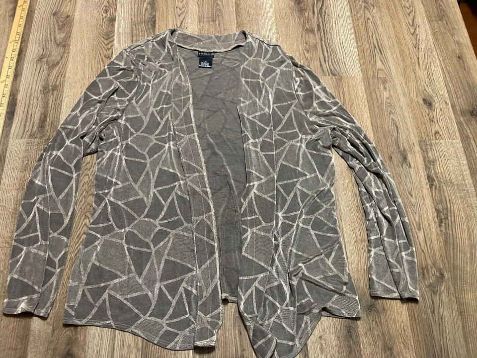 Suéter Citiknits, Para Mujer Talla XL, Negro Dorado, Cárdigan Abierto, Manga Larga Foto 1 de 4