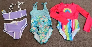 Cat & Jack Bathing Suit Lot Of 3 Girls Size 7/8 New And Pre owned - Picture 1 of 5