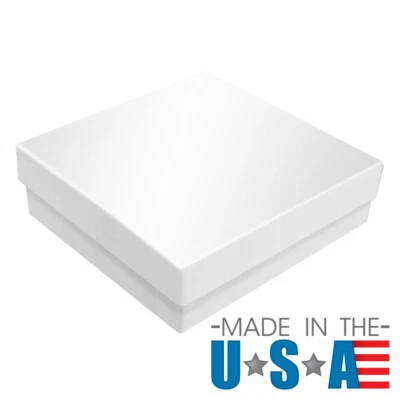 Glossy White Cotton Filled Gift Boxes Jewelry Cardboard Box Lots of 100~200~500 - Image 1 of 4
