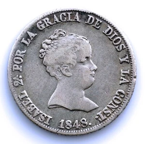 SC-Spain-Isabel II 4 reales 1848 CL. Madrid. Plata 5 g. Escasa - Imagen 1 de 2