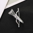 Creative Metal Brooch with E-Arrow in Crystal Cardigan Lapel Badge