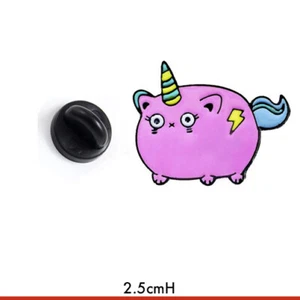 PINK UNICORN CAT ENAMEL LAPEL PIN Quirky Kitty Kitten Birthday Badge Fun Gift - Imagen 1 de 1