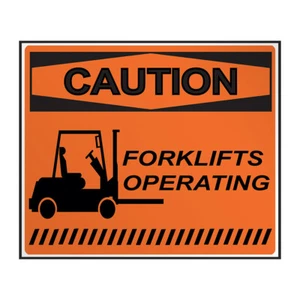 Industrial Decals Horizontal Vinyl Stickers Caution Forklifts Operating Sign - Picture 1 of 7