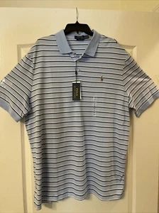 POLO RALPH LAUREN Men's Stripe Pony Polo Shirt, Elite Blue Multi 2XXL/TTG - Picture 1 of 6