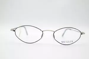 Vintage Metzler 1584 Schwarz Blau Silber Oval Brille Brillengestell NOS - Bild 1 von 6