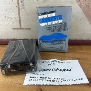 Vintage Pyramid 910 Roadrunner Super Mini Cassette Player w/ Auto Stop Kit NIB - Picture 1 of 11
