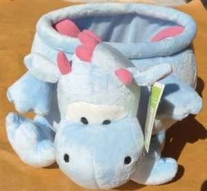 Baby Blue Pink Plush Dinosaur Easter Holiday Basket with Handle - Picture 1 of 5