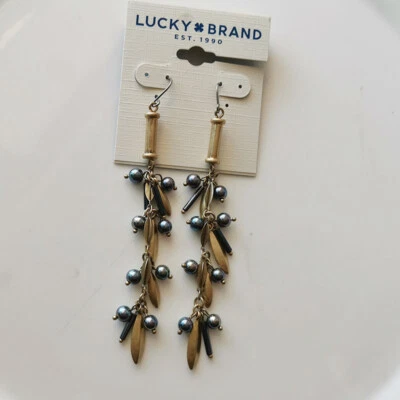 Lucky Brand Cluster Statement Drop Earrings Retro Women Party Vacation Jewelry - Image 1 of 3