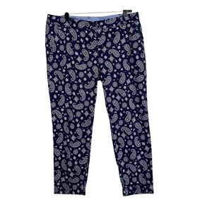 Pantalones chinos Talbots The Weekend para mujer 14p caqui corto al tobillo azul marino blanco - Imagen 1 de 7