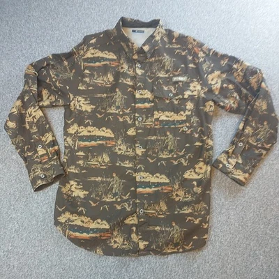 Columbia PHG AOP Button Down Shirt Mens Large Duck Hunting Print Outdoor Vented - Image 1 of 4