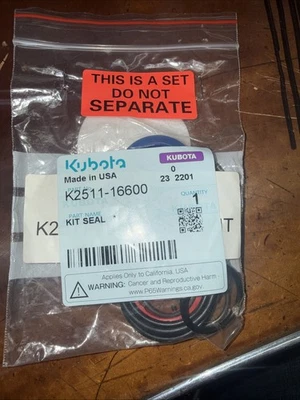 Kit de sellos Kubota K2511-16600 Foto 1 de 2