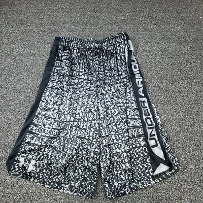 Pantalones Cortos Under Armour Juveniles Grandes Negros Blancos Estampado Gráfico Atléticos Ligeros Foto 1 de 4
