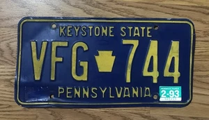 Vintage 1993 Pennsylvania License Plate BVN - 2797 All Blue Keystone State - Picture 1 of 5