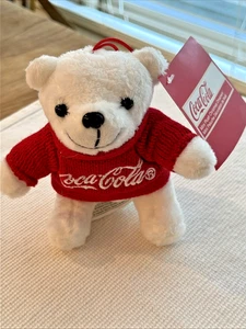 Oso Coca-Cola con Suéter Rojo Felpa Adorno de Navidad Kurt Adler Nuevo con Etiquetas - Imagen 1 de 5