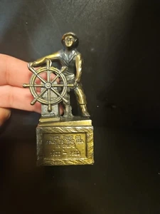 gloucester massachusetts Fisherman / Ship Cast  Brass Statue Japan 1950s - Picture 1 of 10