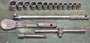 Vintage 17pc 1930's CRAFTSMAN BE Series Socket Set 1/2" Drive, Ratchet, & More - Picture 1 of 24