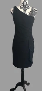 Coast Black Embellished One Shoulder Special Occasion Dress Size Uk 8 - Picture 1 of 7