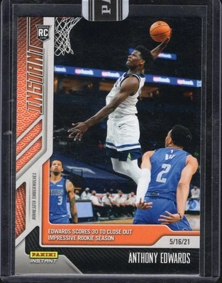 2020-21 Panini Instant Anthony Edwards RC 1/25 SSP - Image 1 of 2