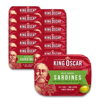 Aceite de Oliva Virgen Extra Sardinas King Oscar, 3,75 Onzas (Pack de 12)  Foto 1 de 4