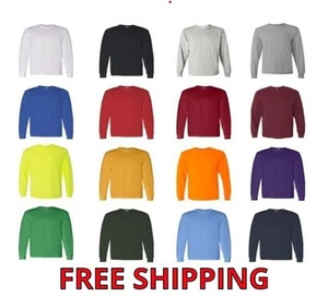 Gildan Heavy Cotton Men's Long Sleeve T Shirt Blank Plain Tee Basic 5400 S-3XL - Picture 1 of 56