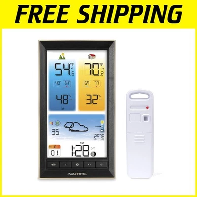 Wireless Home Weather Station with Full-Color Display & Customizable Alerts - Image 1 of 4