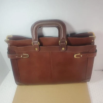 Vintage Brown Leather HIT Expandable Men's Briefcase Attaché Bag Rare - Image 1 of 4