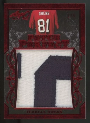 2017 Leaf Q Terrell Owens Patch Perfect Red Spectrum Jumbo Patch /7 #PP-37 - Image 1 of 2
